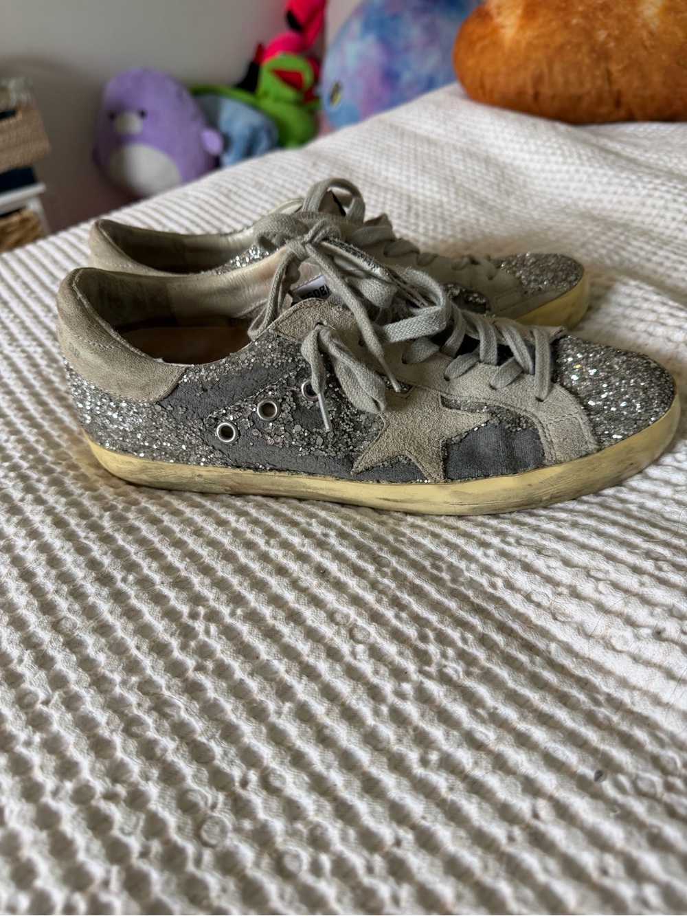 Golden Goose Silver Glitter Superstar Low-Top Sneaker - Picture 3 of 8